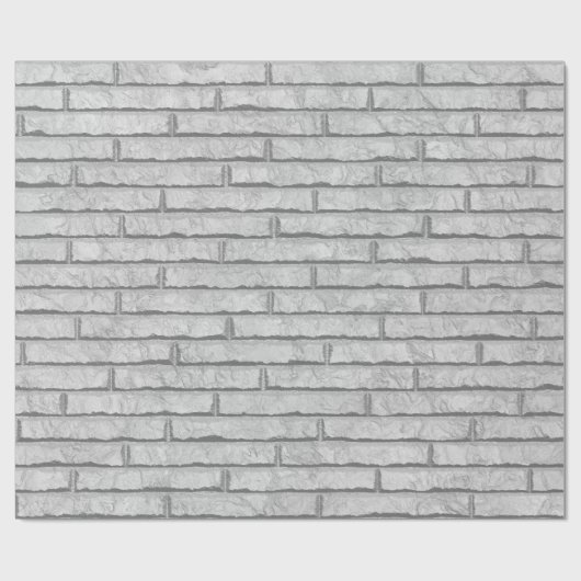Papier Cadeau Mur de briques blanc (Plat)