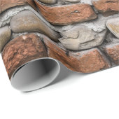 Papier Cadeau mur de briques Brown (Coin rond)