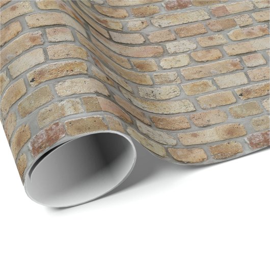 Papier Cadeau Mur de briques brunes Un design original (Coin rond)