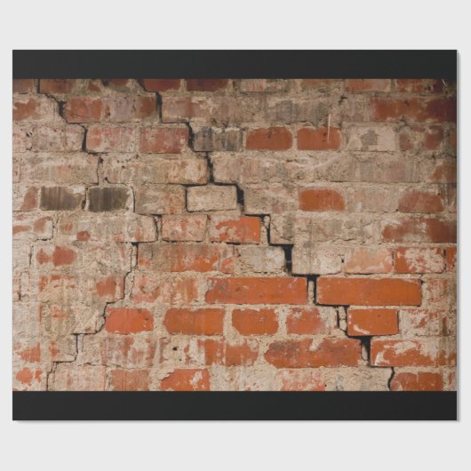 Papier Cadeau Mur de briques criqué (Plat)