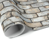 Papier Cadeau Mur de briques de couleur claire (Coin rond)