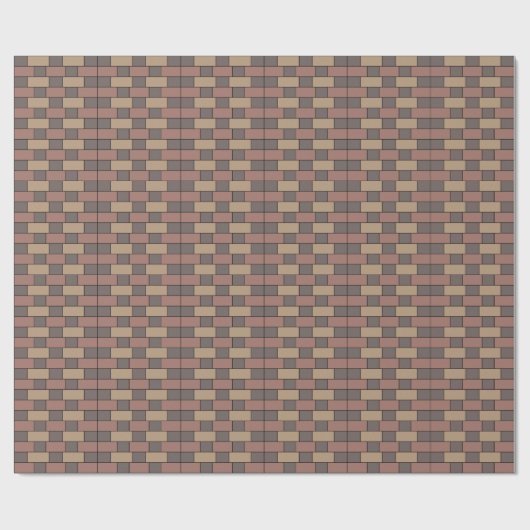 Papier Cadeau Mur de briques gris pêche rose (Plat)