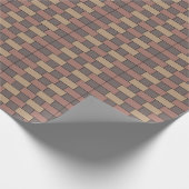 Papier Cadeau Mur de briques gris pêche rose (Coin)