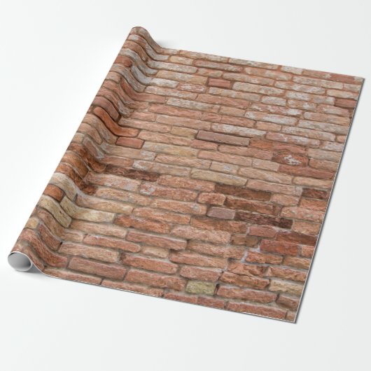 Papier Cadeau Mur de briques rose (Déroulé)
