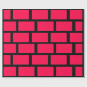 PAPIER CADEAU MUR DE BRIQUES ROUGES (Plat)