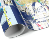 Papier Cadeau Mur de rue de graffitis. Grunge wallart, rue, dos (Coin rond)