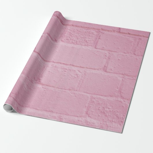 PAPIER CADEAU MUR EN BRIQUE PEINTE ROSE (Déroulé)