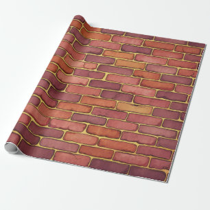 Papier Cadeau Mur en brique rouge orange marron