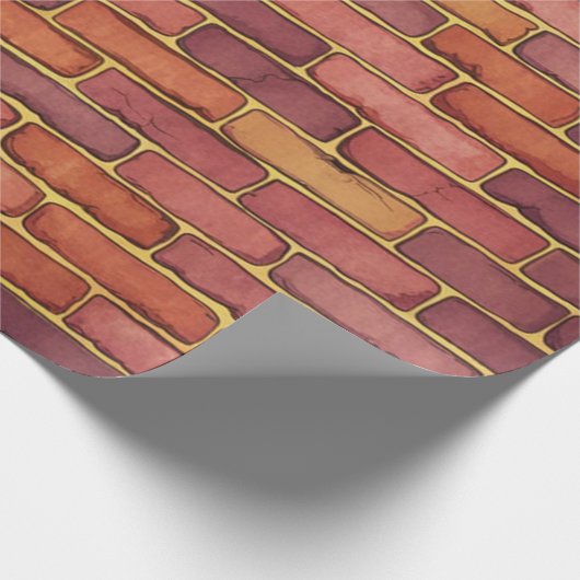 Papier Cadeau Mur en brique rouge orange marron (Coin)