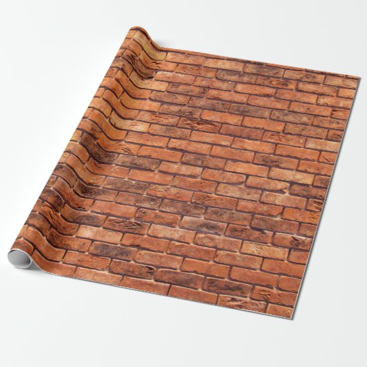 Papier Cadeau Mur en brique structure rouge (Déroulé)