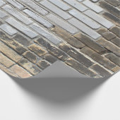 Papier Cadeau Mur en briques grises et blanches (Coin)