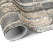 Papier Cadeau Mur en briques grises et blanches (Coin rond)