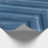 Papier Cadeau Mur en chevron bleu (Coin)