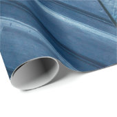 Papier Cadeau Mur en chevron bleu (Coin rond)