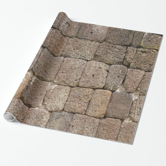 Papier Cadeau Mur en pierre de cube (Déroulé)
