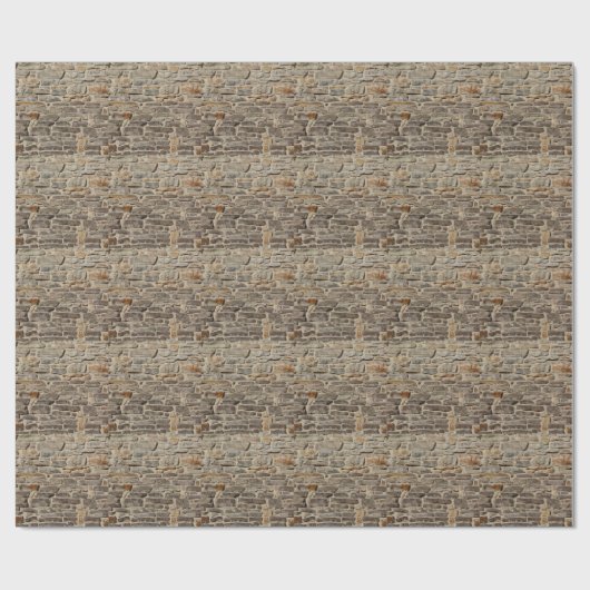 Papier Cadeau Mur en pierre rustique, décoration texturée (Plat)