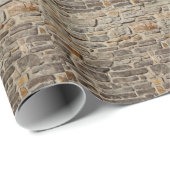Papier Cadeau Mur en pierre rustique, décoration texturée (Coin rond)