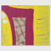 Papier Cadeau Mur jaune et rose (Plat)