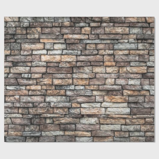 Papier Cadeau Mur mur de pierre (Plat)