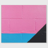 Papier Cadeau Mur peint rose et bleu (Plat)