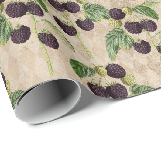 Papier Cadeau Mûres de campagne (Coin rond)