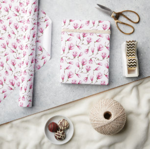 Papier Cadeau Murmures de Magnolia Rose