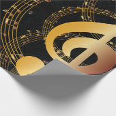 Papier Cadeau Music Note élégant Luxe (Coin)