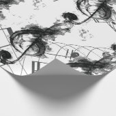 Papier Cadeau Music Note noir et blanc Luxe (Coin)