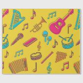 Papier Cadeau Musical instruments background. musical notes.  (Plat)