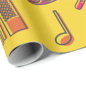 Papier Cadeau Musical instruments background. musical notes.  (Coin rond)