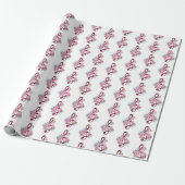 Papier Cadeau Musical treble clef notes with Sakura flowers (Déroulé)