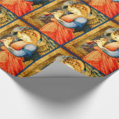 Papier Cadeau Musicien d'ange jouant Noël de flageolet (Coin)