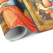 Papier Cadeau Musicien d'ange jouant Noël de flageolet (Coin rond)