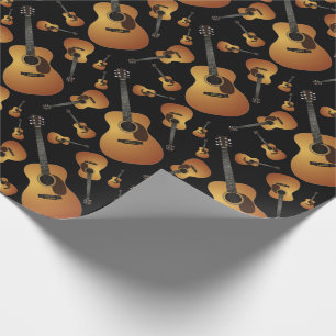 Papier Cadeau Musicien de guitare acoustique professeur de musiq