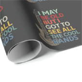 Papier Cadeau Musicien de guitare de Old Rock (Coin rond)