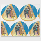 Papier Cadeau Musicien Jouant Le Chello (Plat)