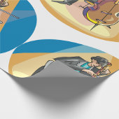 Papier Cadeau Musicien Jouant Le Chello