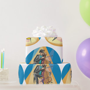 Papier Cadeau Musicien Jouant Le Chello