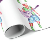 Papier Cadeau musicienne de guitare acoustique (Coin rond)