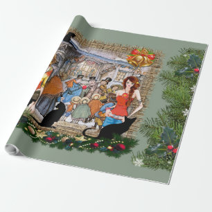 Papier Cadeau Musiciens dans le vieux Amsterdam pendant Noël