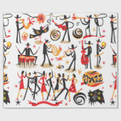 Papier Cadeau musiciens de jazz - icons set. Isolé sur fond blan (Plat)