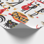 Papier Cadeau musiciens de jazz - icons set. Isolé sur fond blan (Coin)