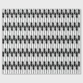 Papier Cadeau Musique Black Electric Guitare Stripes, Blanc (Plat)