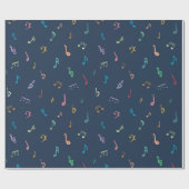 Papier Cadeau Musique bleue (Plat)