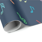 Papier Cadeau Musique bleue (Coin rond)
