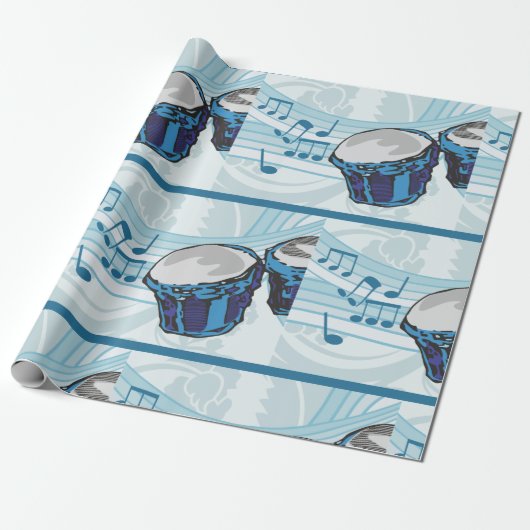 Papier Cadeau Musique Bongo Drum (Déroulé)