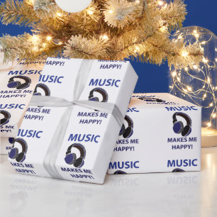 Papier Cadeau Musique Casque Musique Me Rend Heureuse Musique