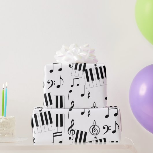 Papier Cadeau Musique Clavier Piano Note Repos Treble Clef (Cadeaux de fête)