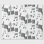 Papier Cadeau Musique Clavier Piano Note Repos Treble Clef (Plat)