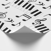 Papier Cadeau Musique Clavier Piano Note Repos Treble Clef (Coin)